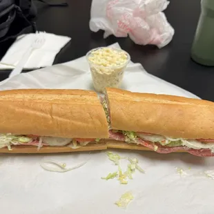 The 12" Torpedo $10, and Macaroni Salad $1.80. Amazing prices.