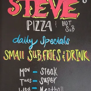 Daily specials