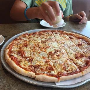 Large 1 topping is $15.57 with tax... pepperoni is under the cheese. Ok, nothing awesome,  but pricey.