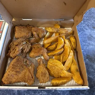 6 piece chicken and wedges