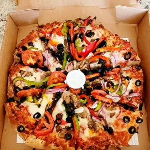 I LOVE STEVE'S PIZZA... Vegetarian.