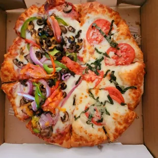 So good! Half veg half margherita