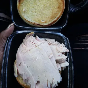 a sandwich and a turkey sandwich
