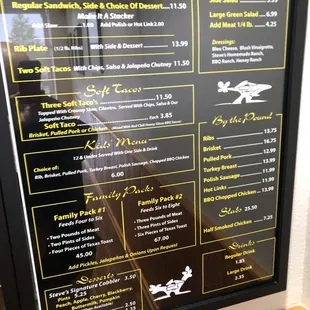 Lunch menu