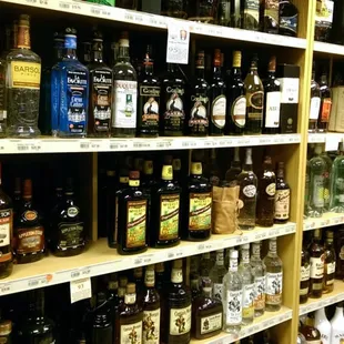 shelves of liquor