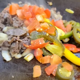 Beef Southwestern being prepared.