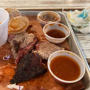 Brisket and two great bbq sauces