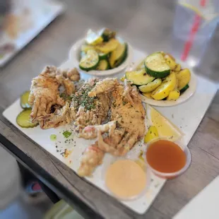 Fried soft shell crabs