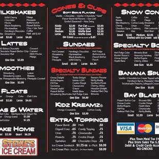 Menu as of 5/28/14