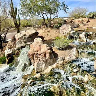 a waterfall in the desert