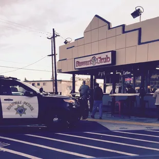 A privilege to serve California's finest. Just a quick grub-stop. Cool!