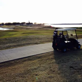 View toward the clubhouse from behind the fifth green. Bout an hour before dark. It was beautiful.
