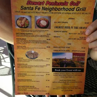 Santa Fe neighborhood grill menu