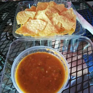 Chips and salsa - creamy delicious and have a kick