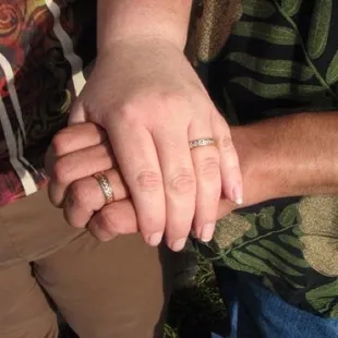 Our wedding rings from Stewart's.