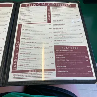 Lunch menu - waitress recommends pork loin.