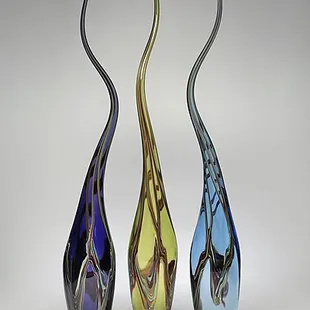 Blown glass vases.
