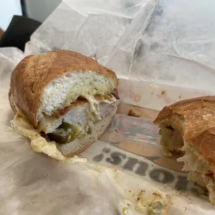 a cut in half sandwich