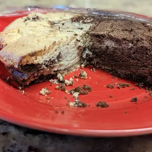 a half eaten chocolate cookie