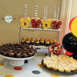 a variety of desserts