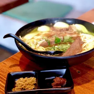 Beef Noodle Soup - generous chunks of beef