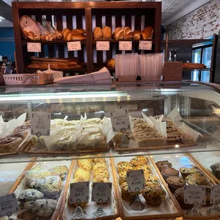 a display of baked goods