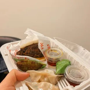 Dumpling and pork bao