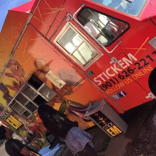 Outside the food truck!