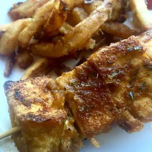 Tofu kabob + fries