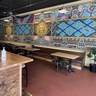 Cool wall in dining area.