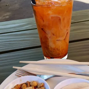Thai ice tea bourbon triple sec cream