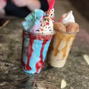 two different flavors of ice cream