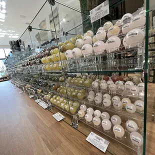 Part of the assortment of crystal spheres we carry.