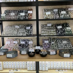 Some of our assortment of crystal points.