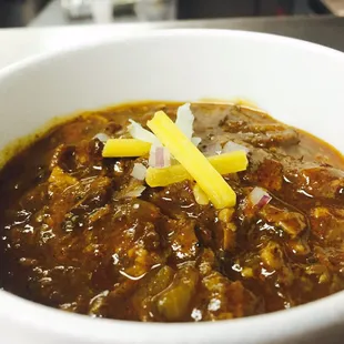 House made brisket chili.