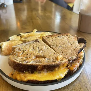 Grilled cheese with scallions and kimchi