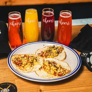 Breakfast tacos and bottomless mimosas.