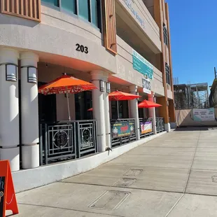 Outdoor dining area.