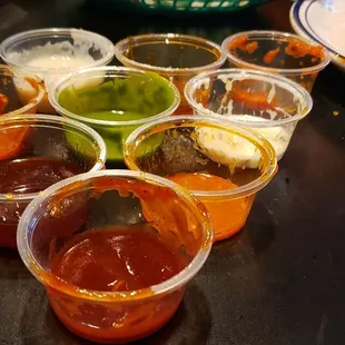 One thing we have at our house is a huge collection of dipping sauces. This really made us happy to have so many different flavours.