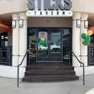 The front of the bar.