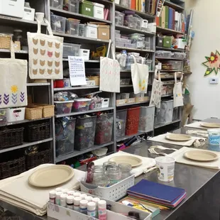 Tote bag stamping workshop.