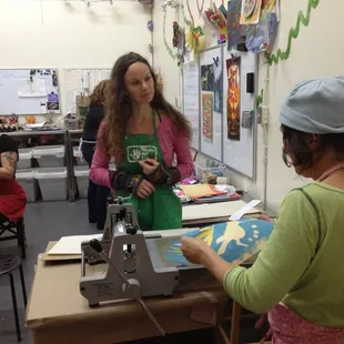 Printmaking craft night.