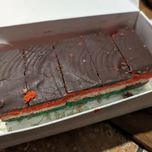 THE BEST Rainbow Cookies I've ever had. Apparently they freeze well, in case you need to buy a few more boxes next time (like me).