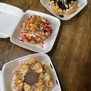 a variety of desserts