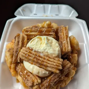 Churro Funnel Cake