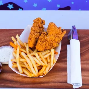 Chicken and Fries Starter: Balance is key. Enough to satisfy your pangs of hunger. Not enough to make you you sleepy-weepy.