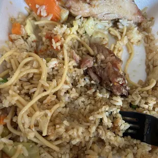 #5 with fried rice and I mixed in some noodles. Get extra sauce!