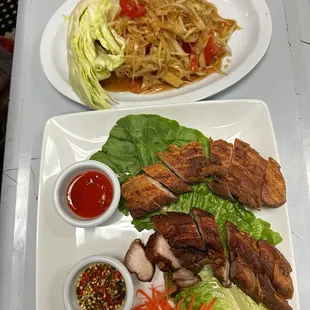 Crispy Pork Belly and Papaya Salad