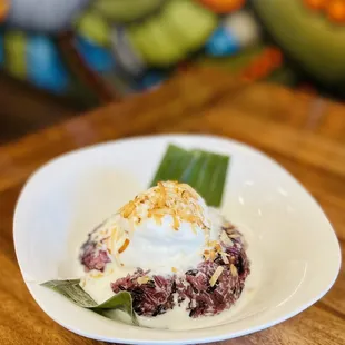 Sweet Purple Rice With Coconut Gelato
