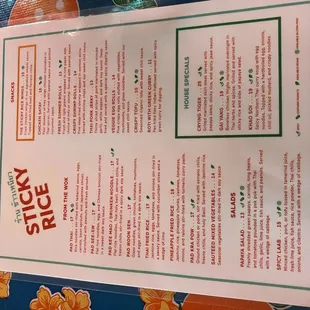 menu